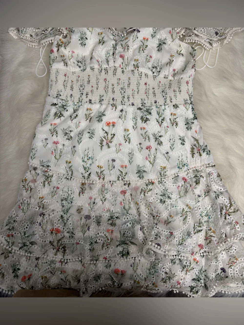Hartford smocked bustier tiered mini dress - Picture 4 of 4